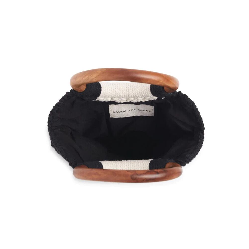 LAUDE THE LABEL Gabby Mini Macrame Bag Black Curateur Summer 2023 Rachel Zoe - Picture 4 of 6